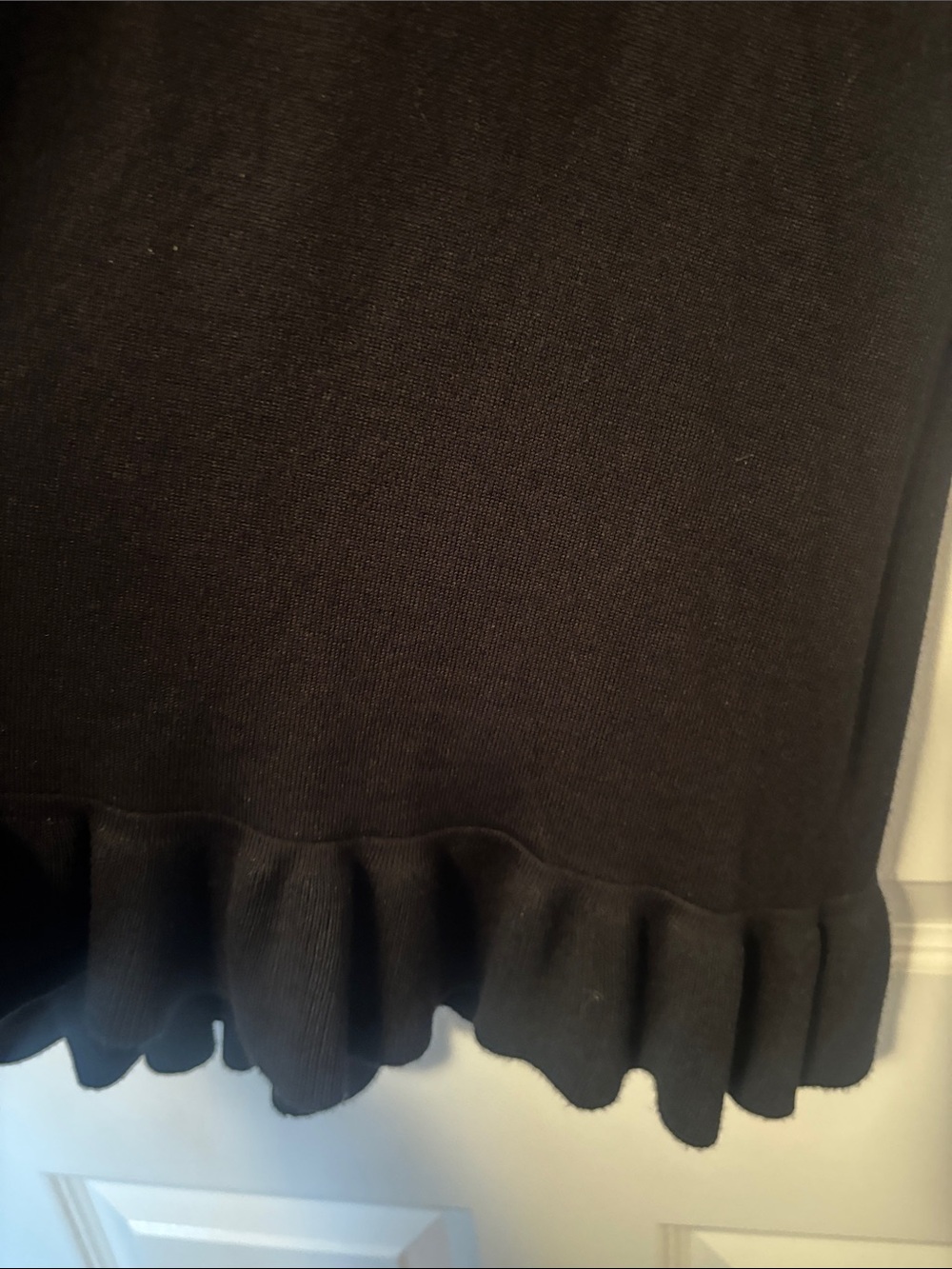 Black Open-Front Ruffle Cardigan Long - Picture 4 of 5